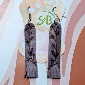 Lilac Leather Earrings