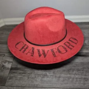Crawford Red Suede Wide Brim Fedora